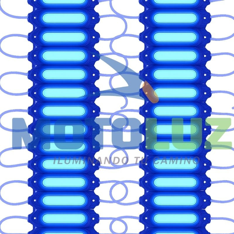 Pastilla led cob rectangular 20pz de 12v azul
