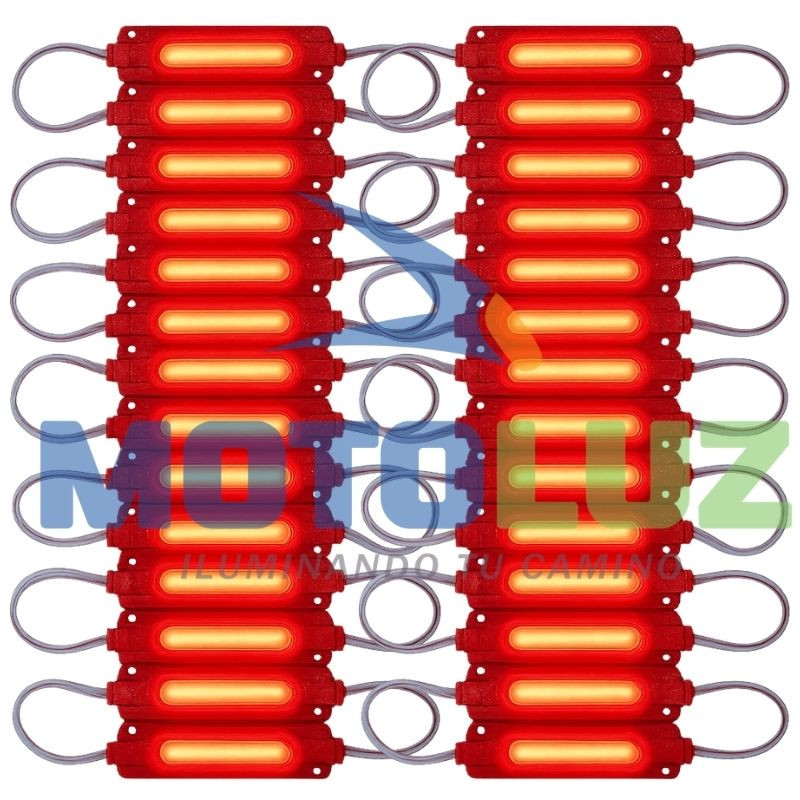 Pastilla led cob rectangular de 12v rojo