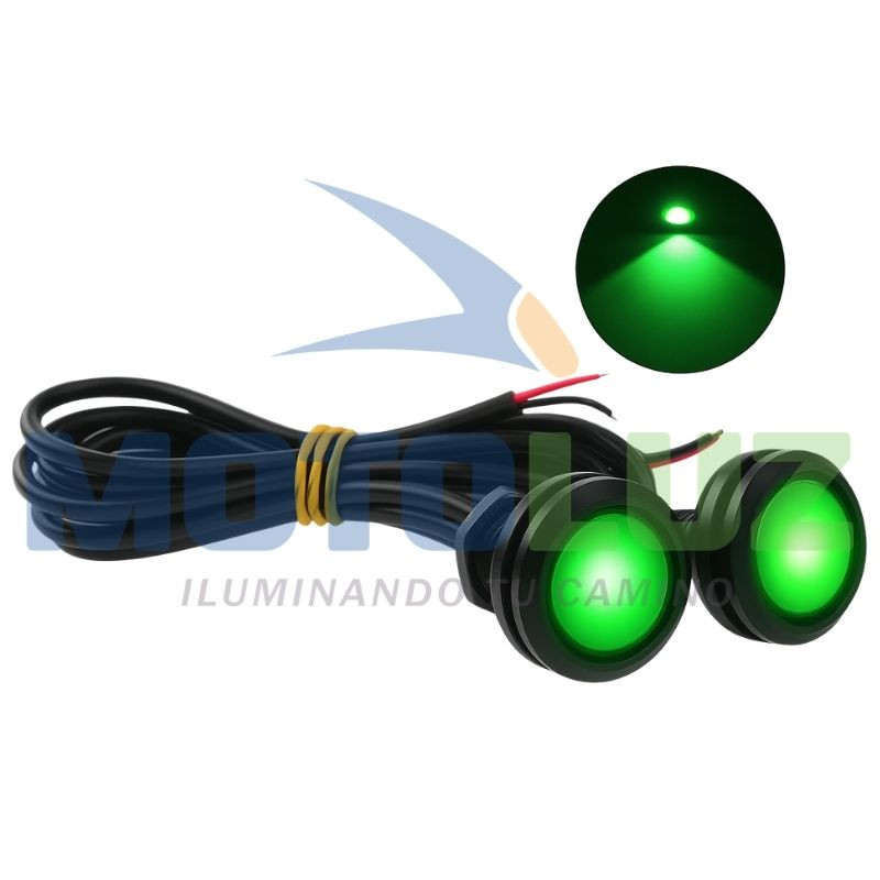 Led ojos de aguila verde