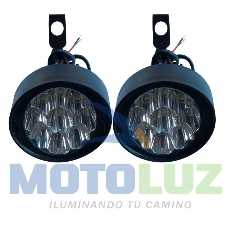 Par mini faros ovalados 9 leds