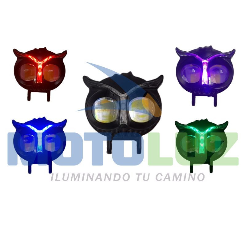 Búhos led para moto multicolor – par