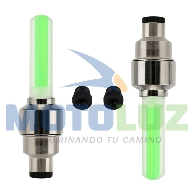 Luces led pitoneras para llantas de moto y bicicletas -verde