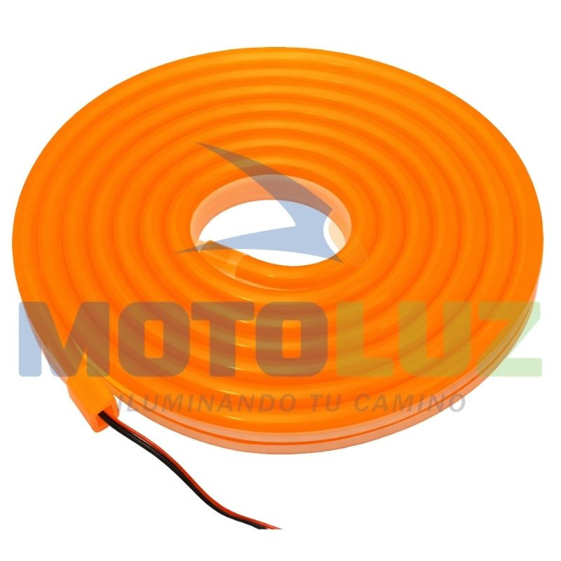 Cinta tira led neon rollo 5 mts-naranja