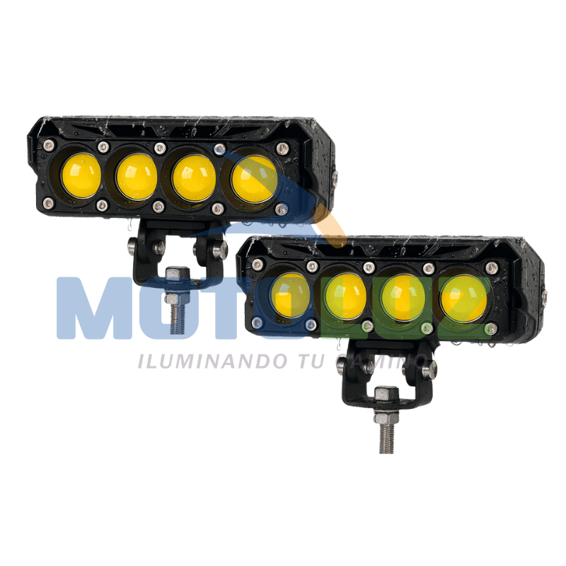 Luces exploradoras de 4 lupas para motos