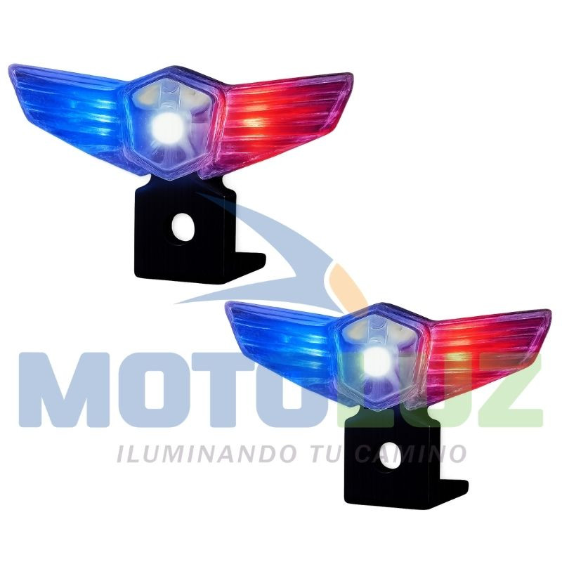 Faritos avioncito led multicolor para moto 12v