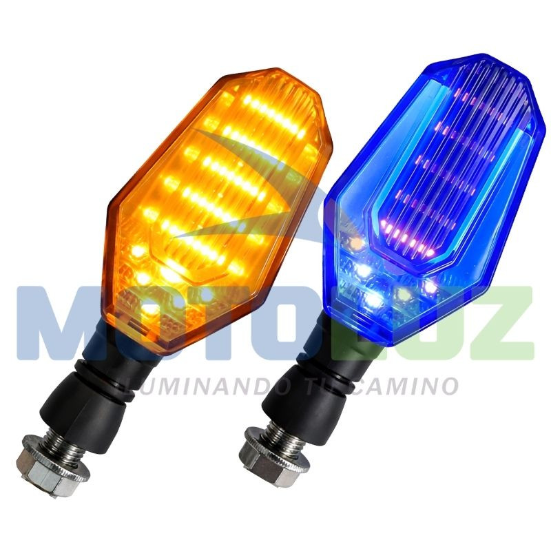 Direccionales led 107 luz azul con ambar