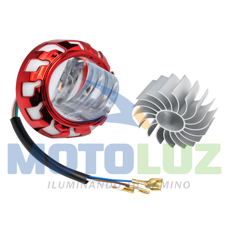 FOCO DELANTERO REDONDO CON LED OJO DE GATO