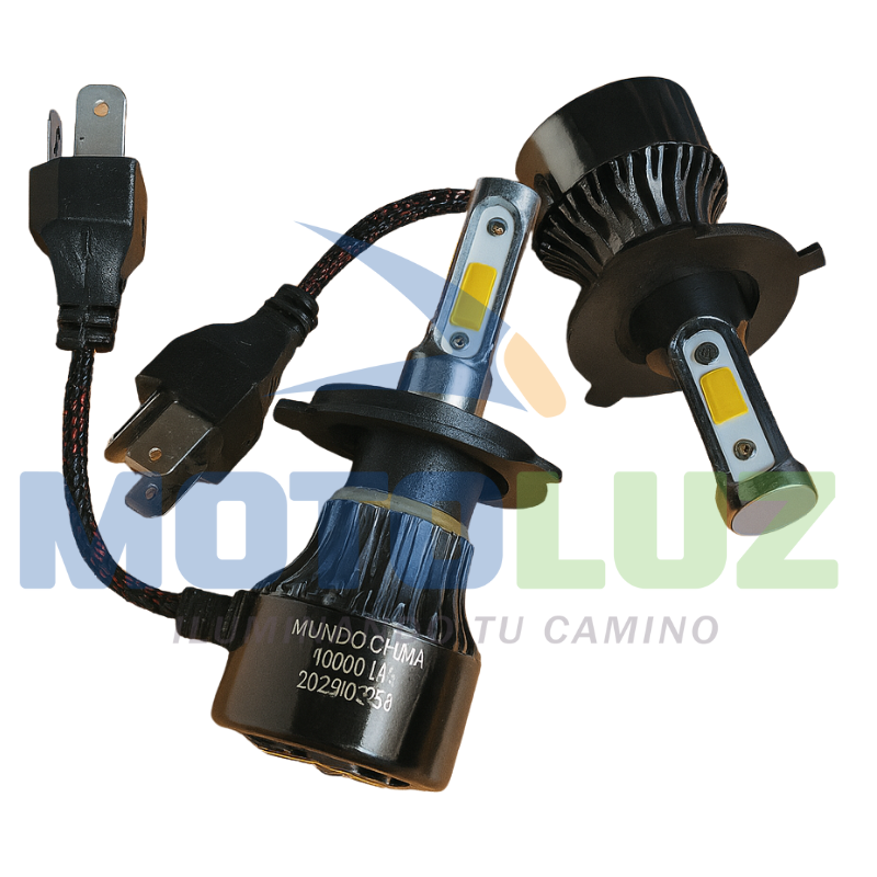 PAR FOCO AUTOLED HEADLIGHT H4 (4 CARAS - 40,000 LM) - MULTIVOLTAJE