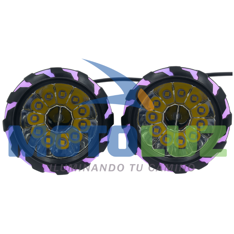 PAR DE FARITOS 12 LEDS CON ARO DE ÁNGEL